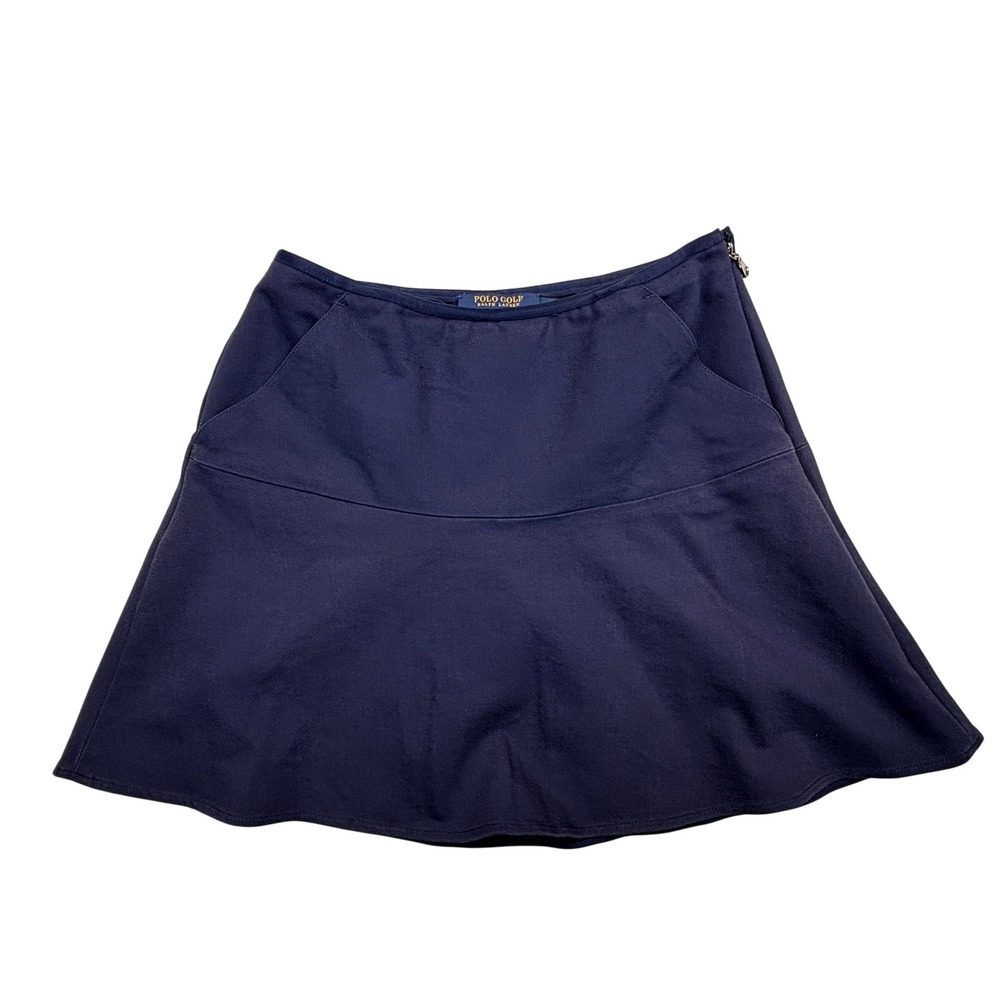 Polo Golf Ralph Lauren Womens Navy Blue Active Skort Size 2 Side Zip‎ Athletic